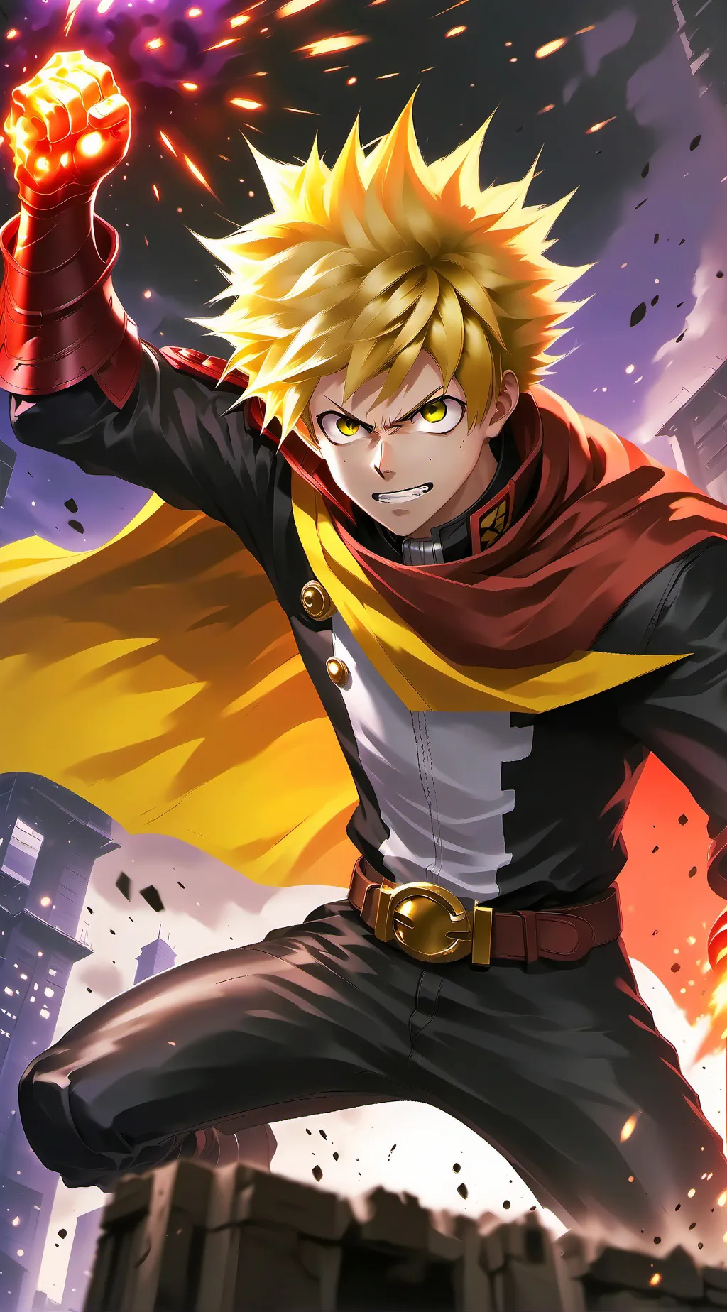 ai character: Bakugo Katsuki background