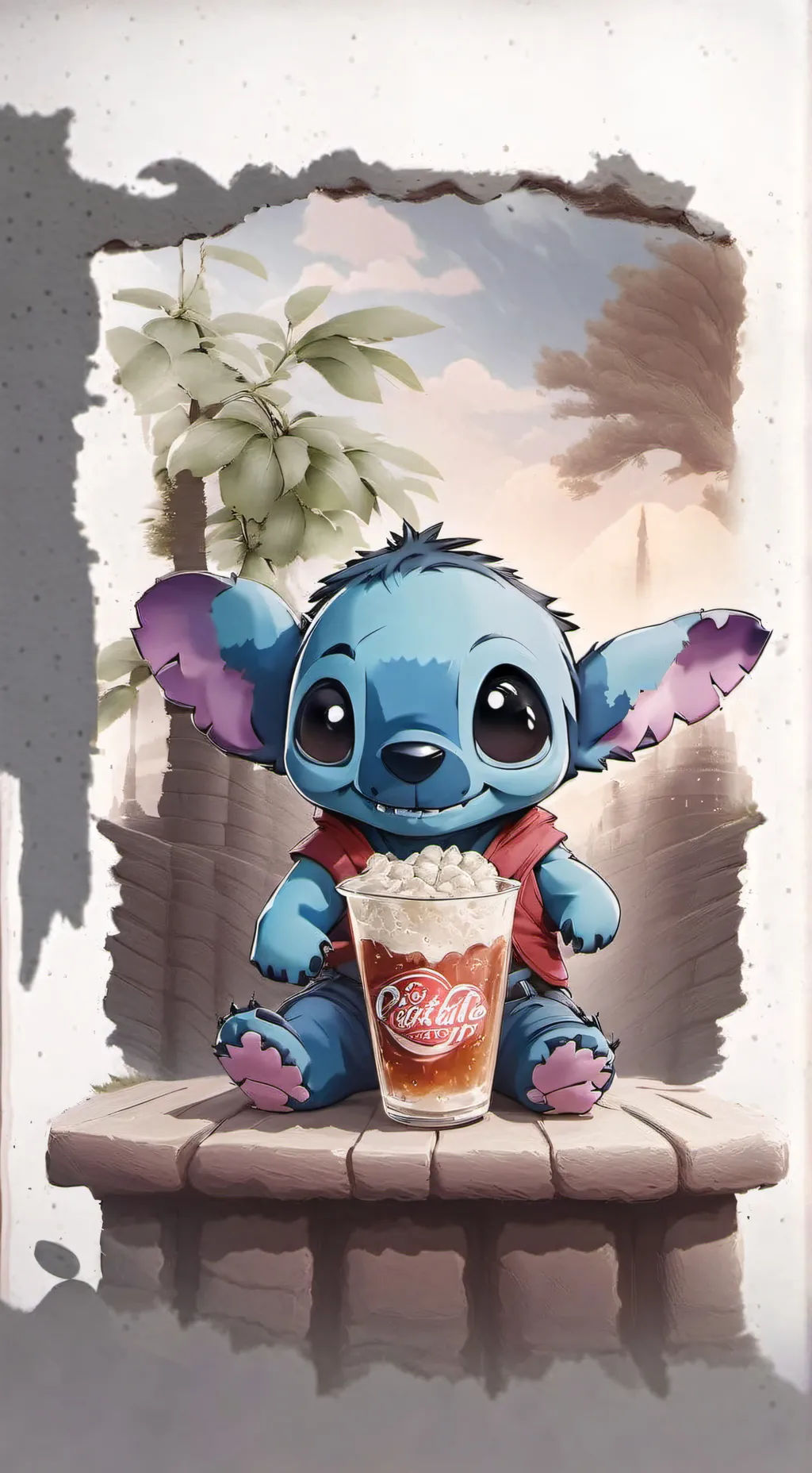 ai character: stitch background