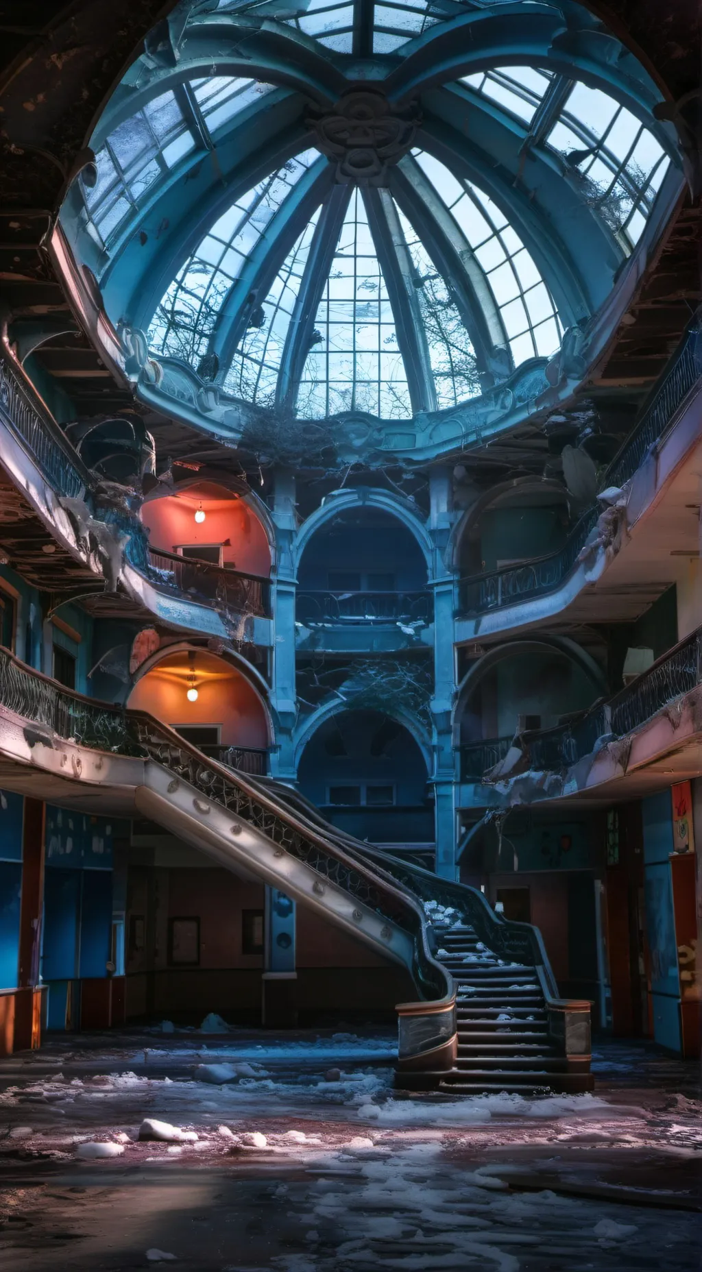 ai character: Kpdh haunted mall background