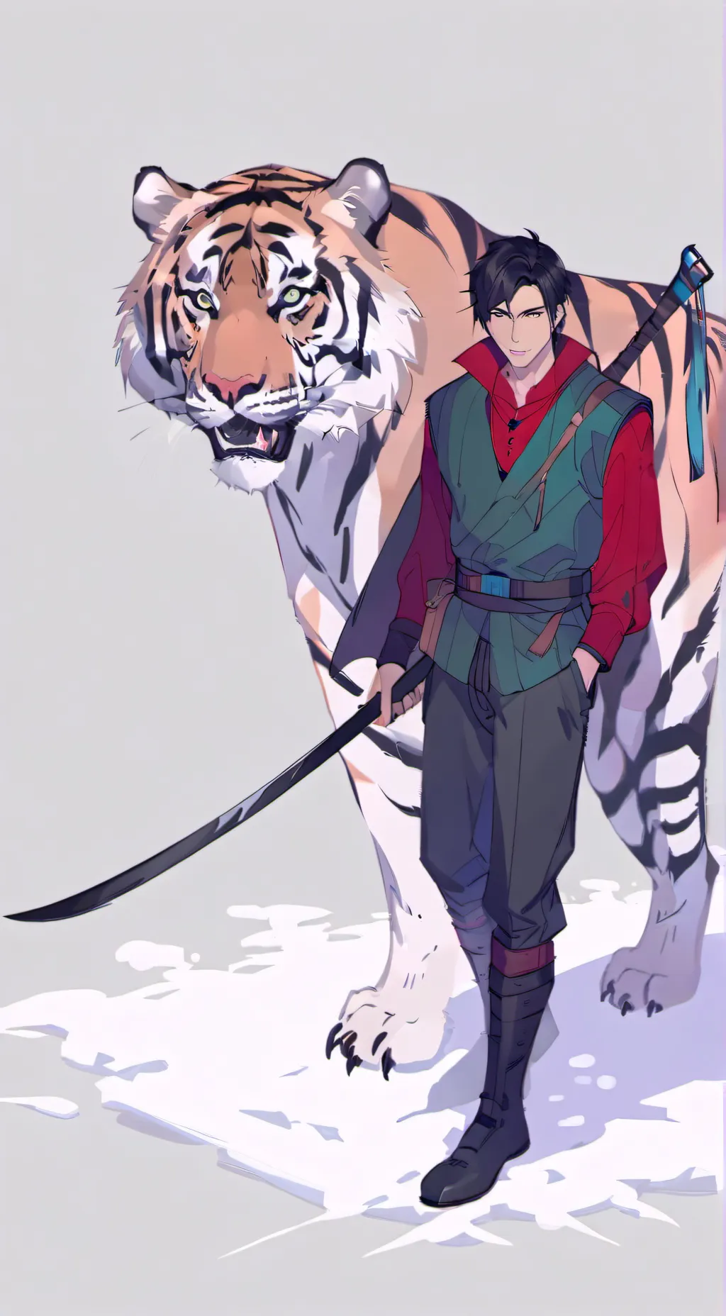 ai character: ice tiger✨ background