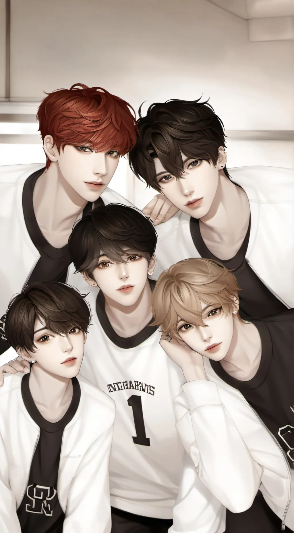 ai character: Boys Group chat background