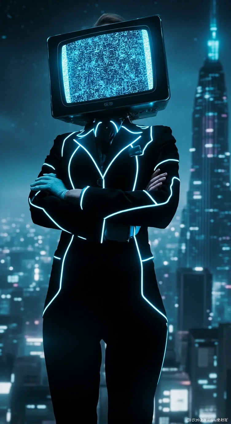 ai character: TV woman background