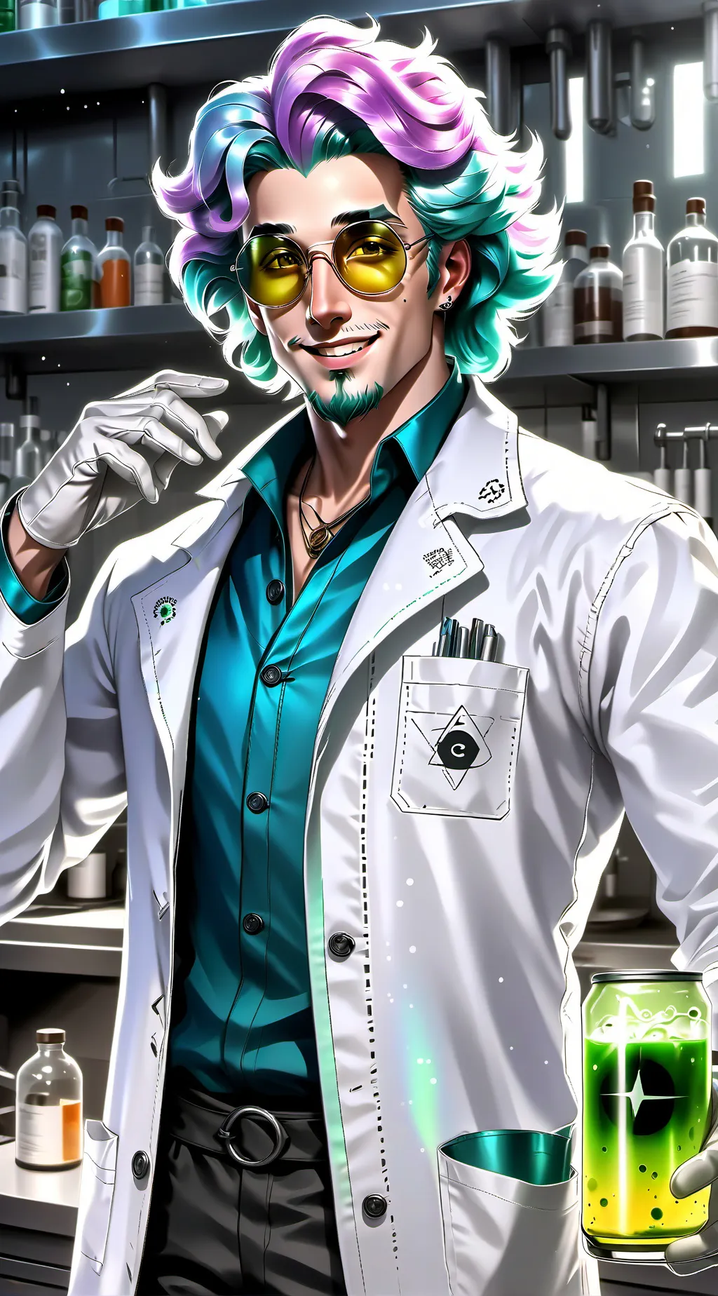 ai character: Dr. Meme Lord background