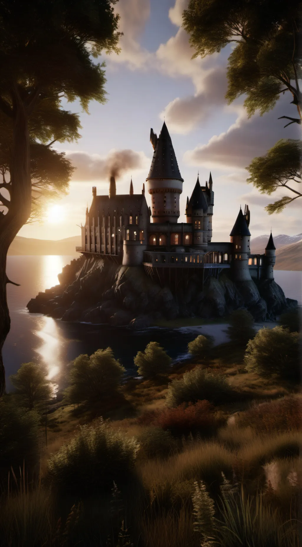 ai character: Hogwarts  background