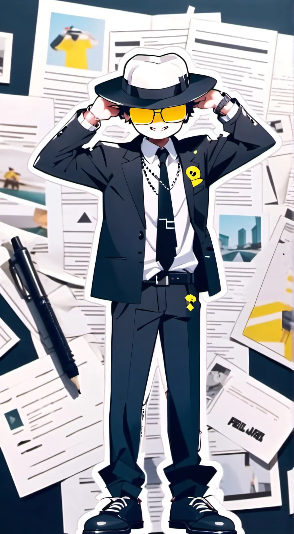 ai character: Mafioso🖤💛 background