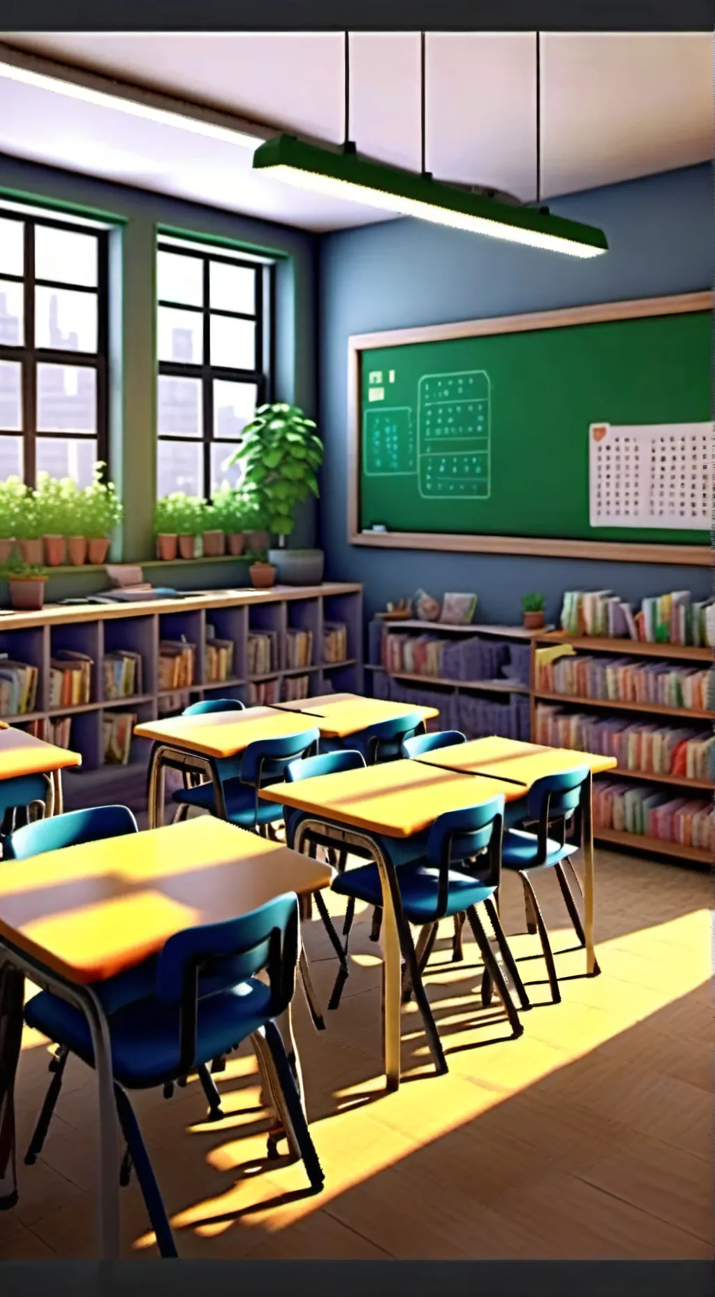 ai character: Classroom background