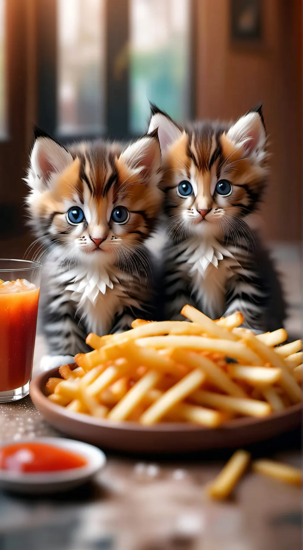 ai character: mama cat steals  background