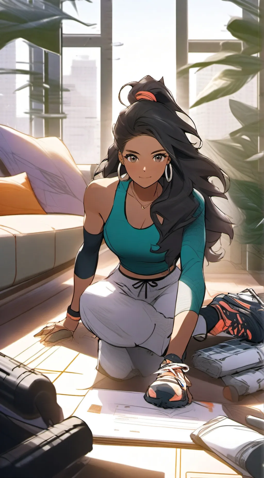 ai character: The Fitness Empress background