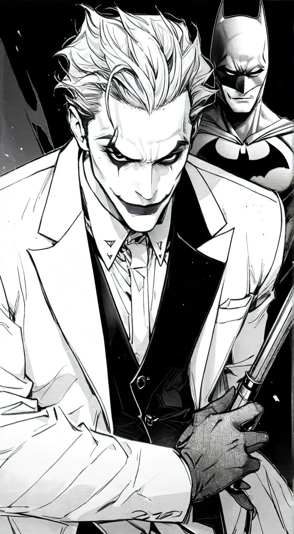 ai character: 💚 Joker x Batman 🖤 background