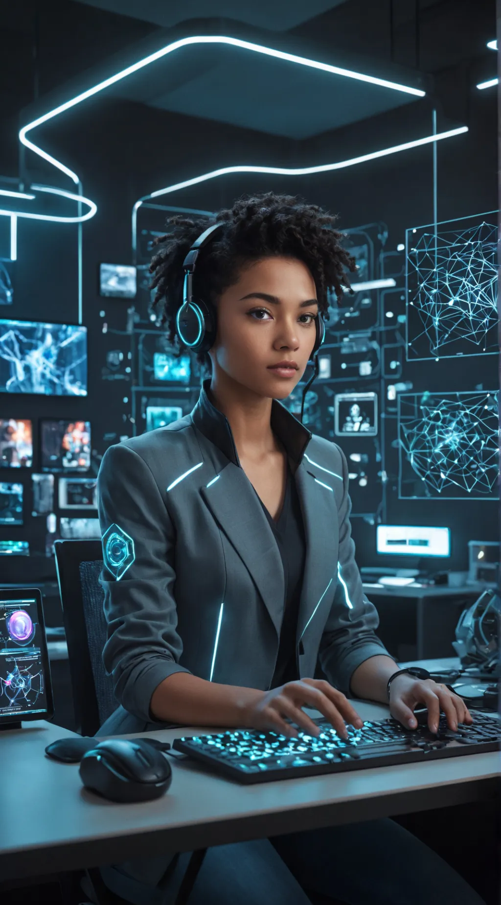 ai character: Guardian of Data background