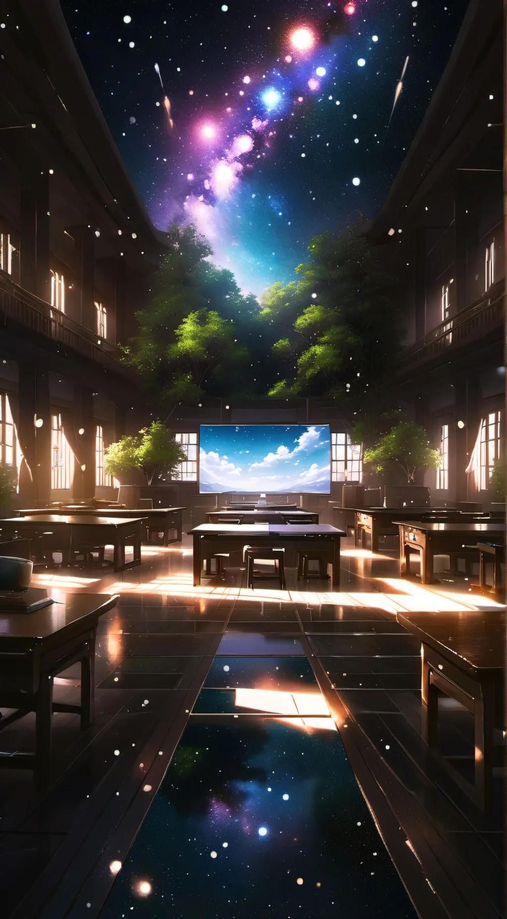 ai character: classroom!  background