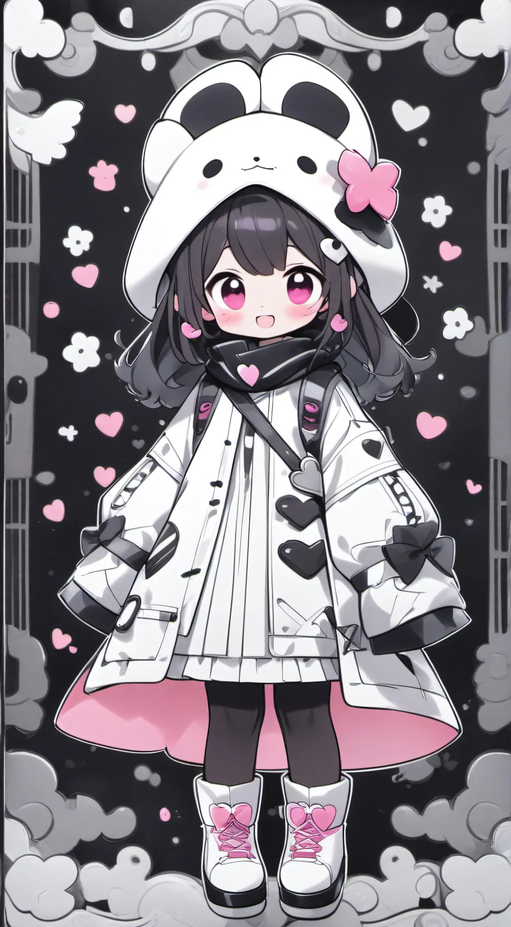 ai character: group opposite au background