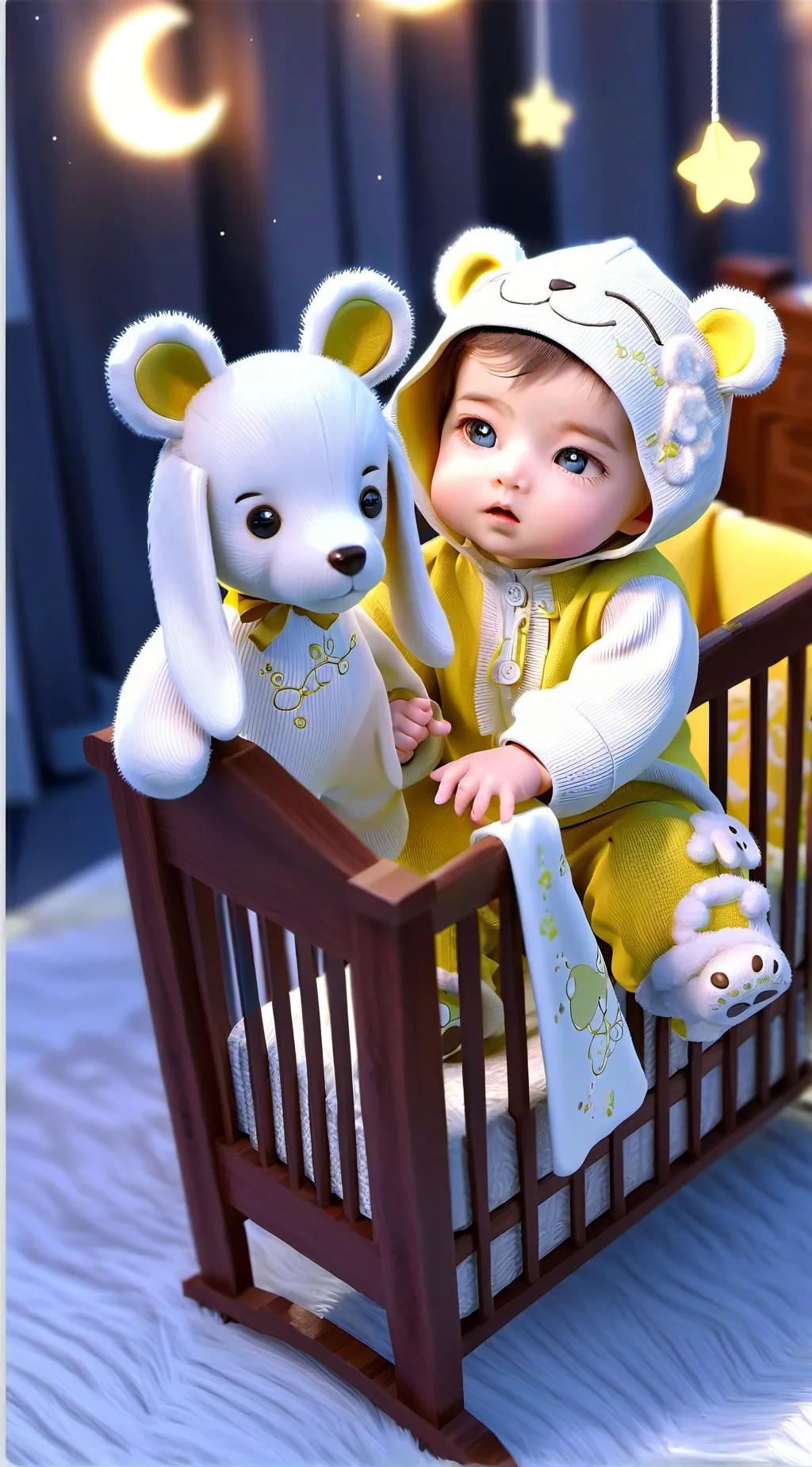 ai character: Baby machine  background