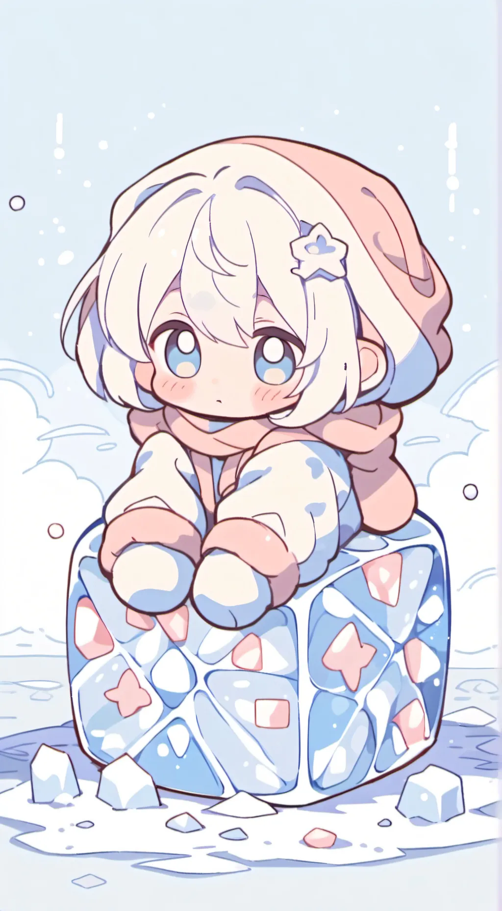 ai character: Freezing baby background