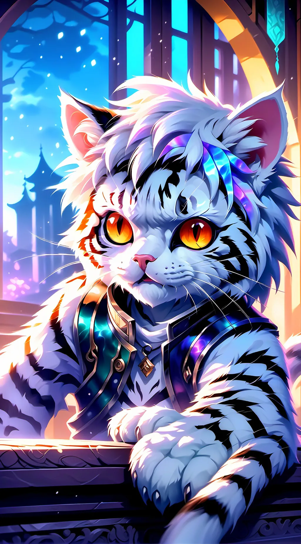 ai character: Striped Tiger Spirit background