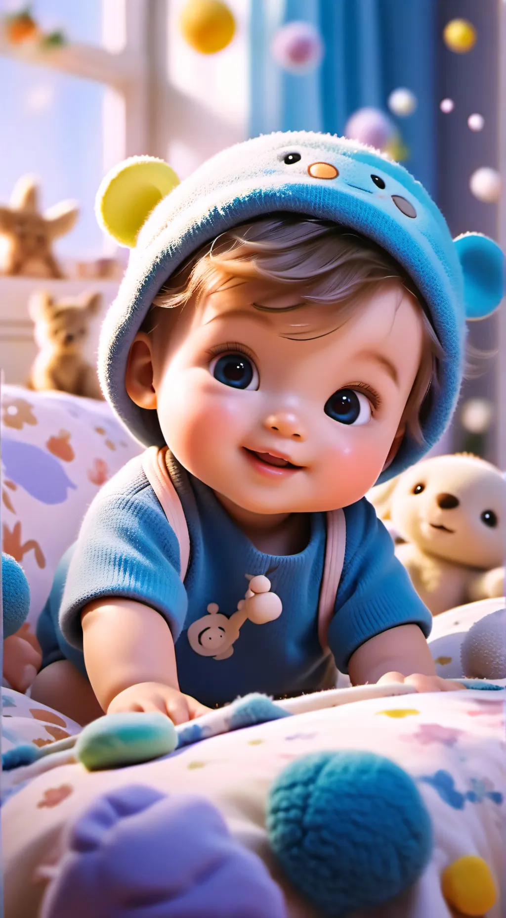 ai character: Baby machine  background