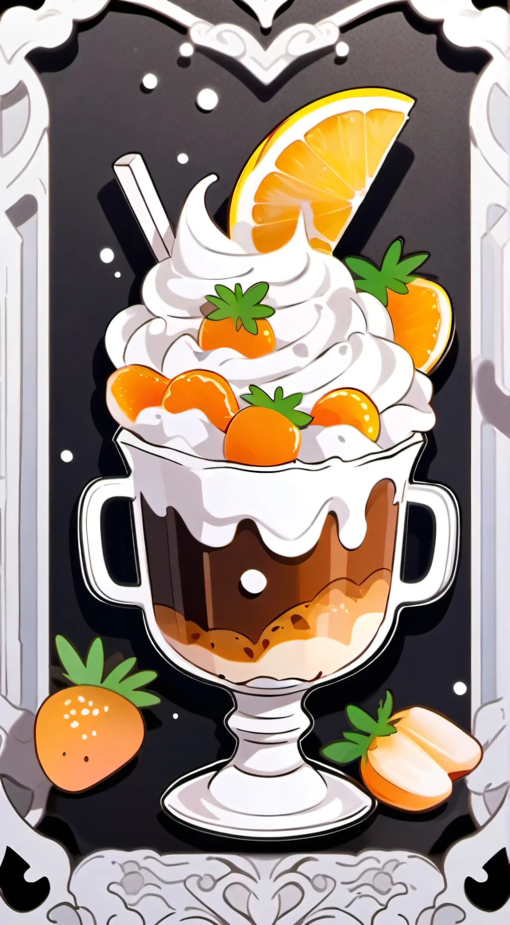 ai character: helado y limon background