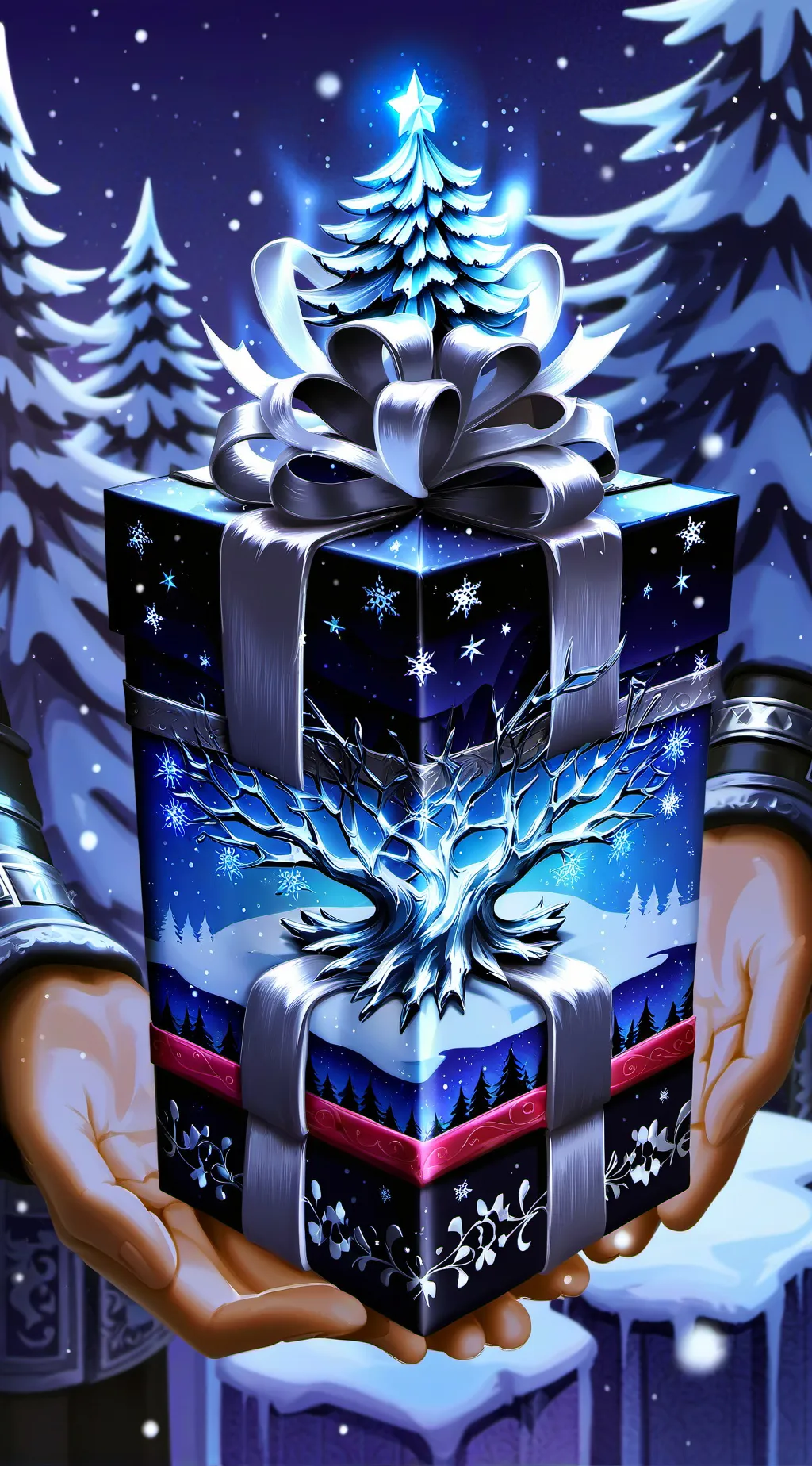 ai character: Kny Christmas background