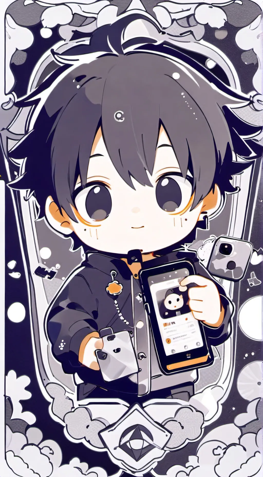 ai character: phone baby background