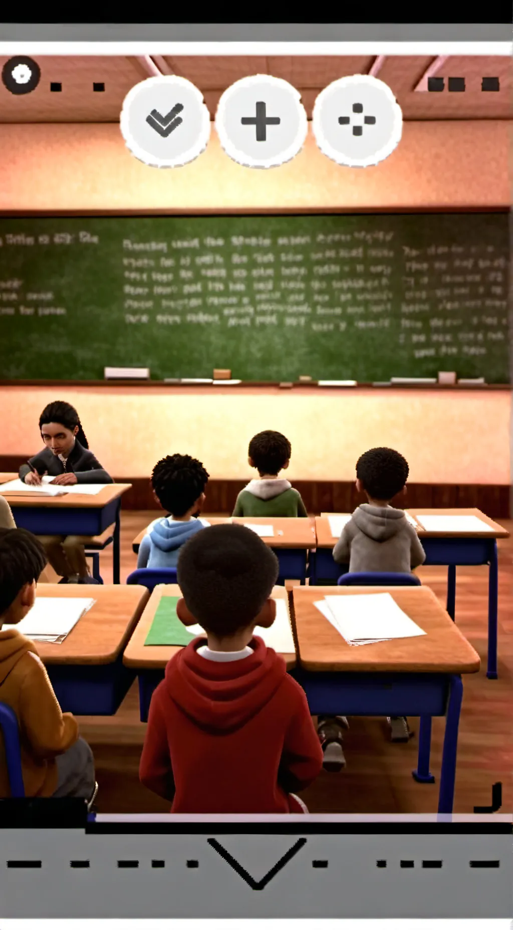 ai character: Weird classroom background