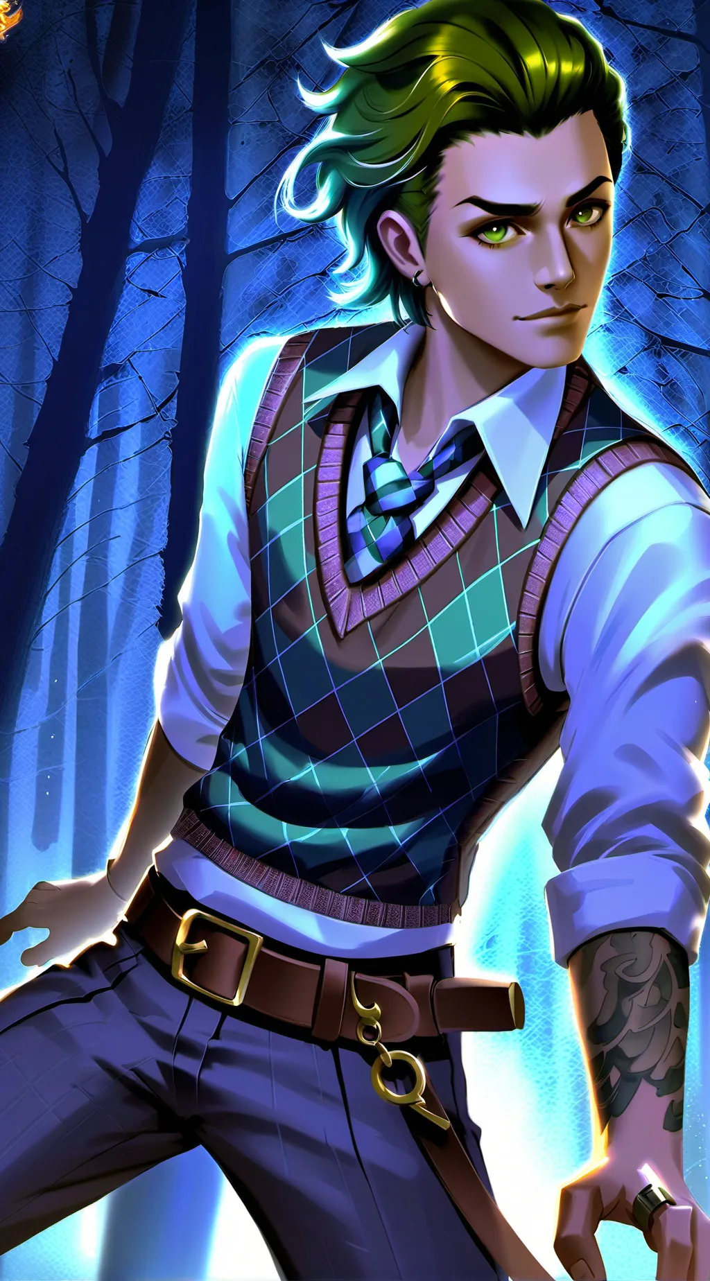 ai character: Alex Fierro  background