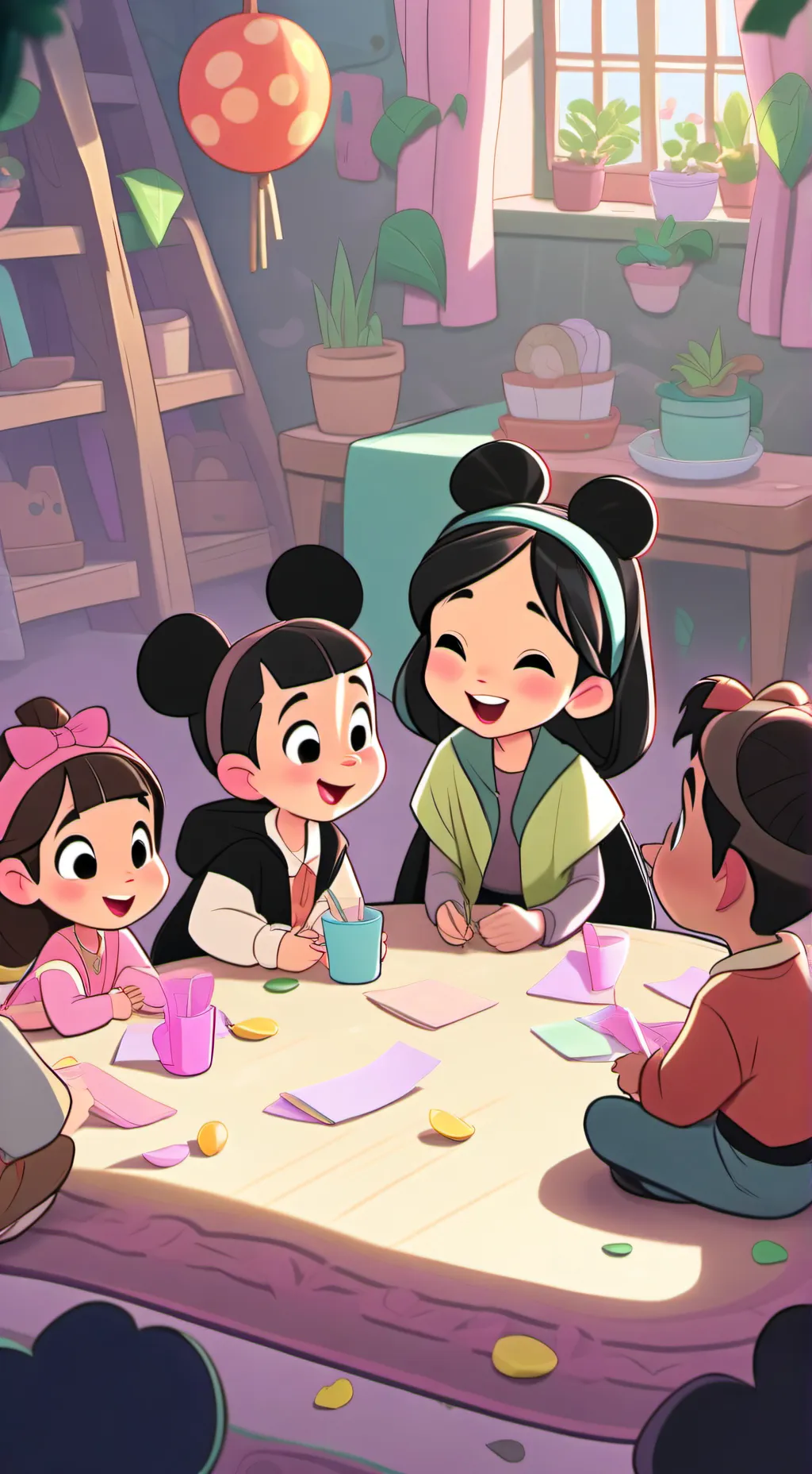 ai character: Pizzeria kids background