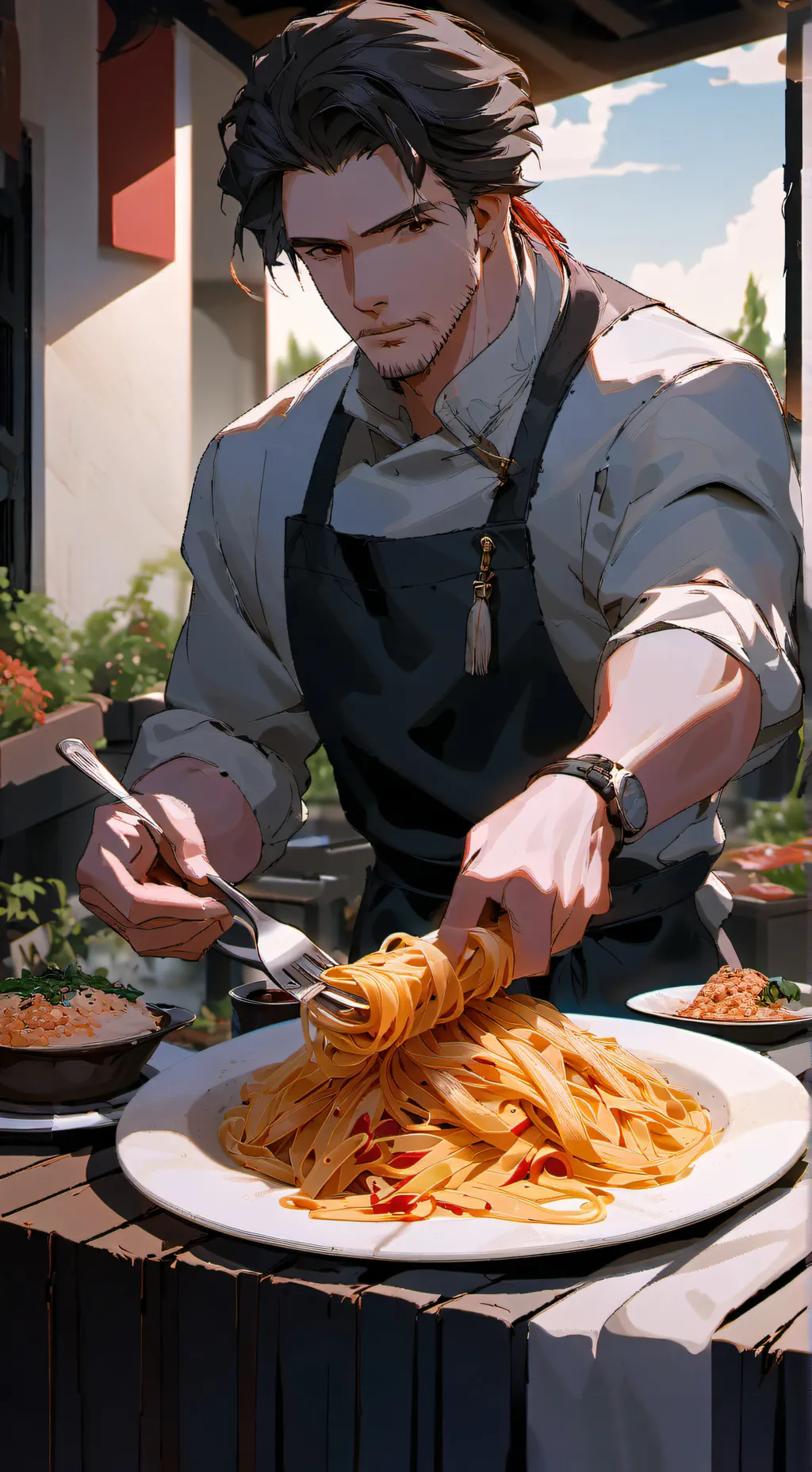 ai character: Cocina PERooo.... background