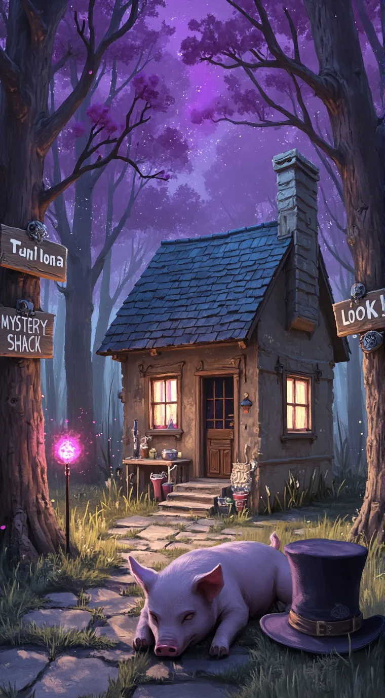 ai character: GRAVITY FALLS background