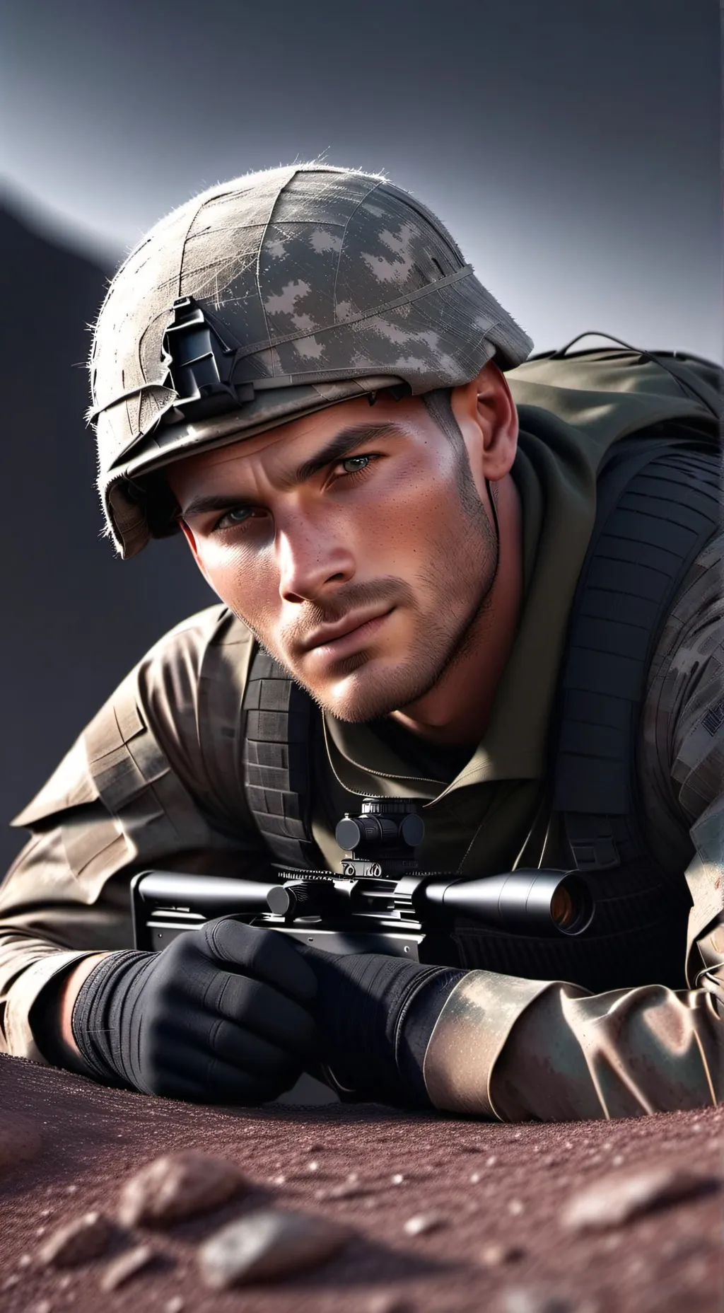 ai character: Sarge. Jackie M background