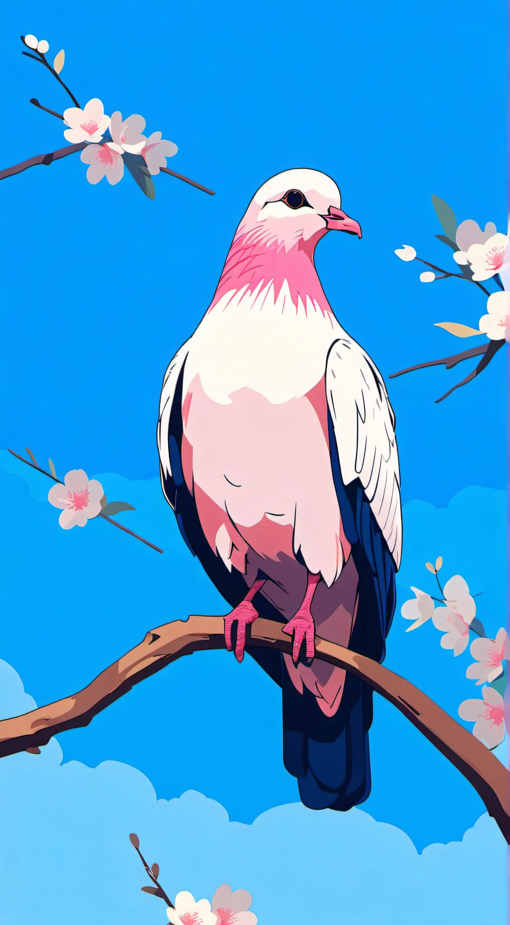 ai character: pink pigeon background