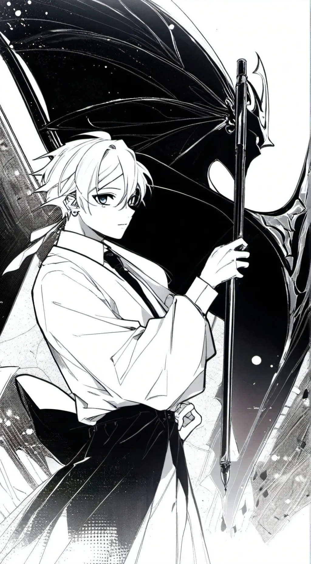 ai character: {💜x🤍} background