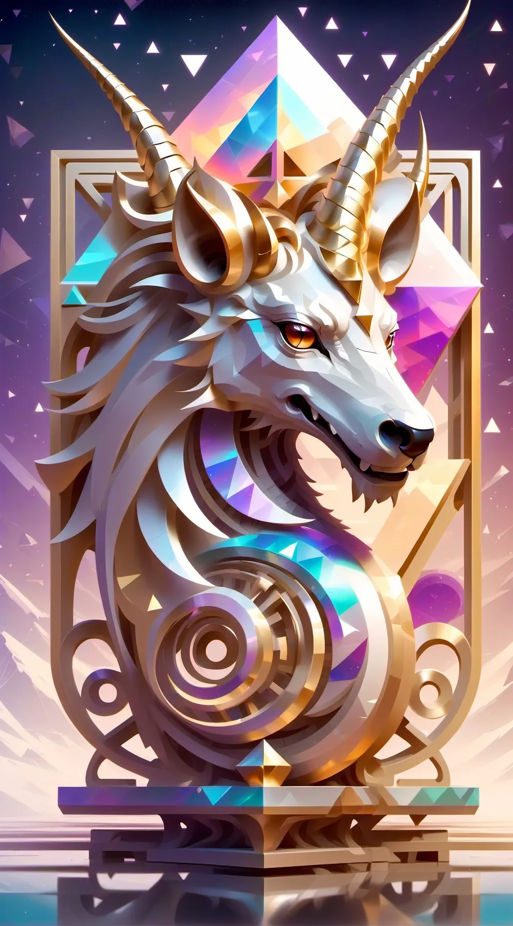 ai character: goat dragon  background