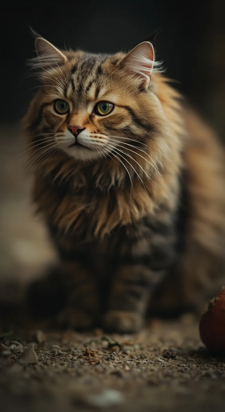 ai character: stray cat￼ background