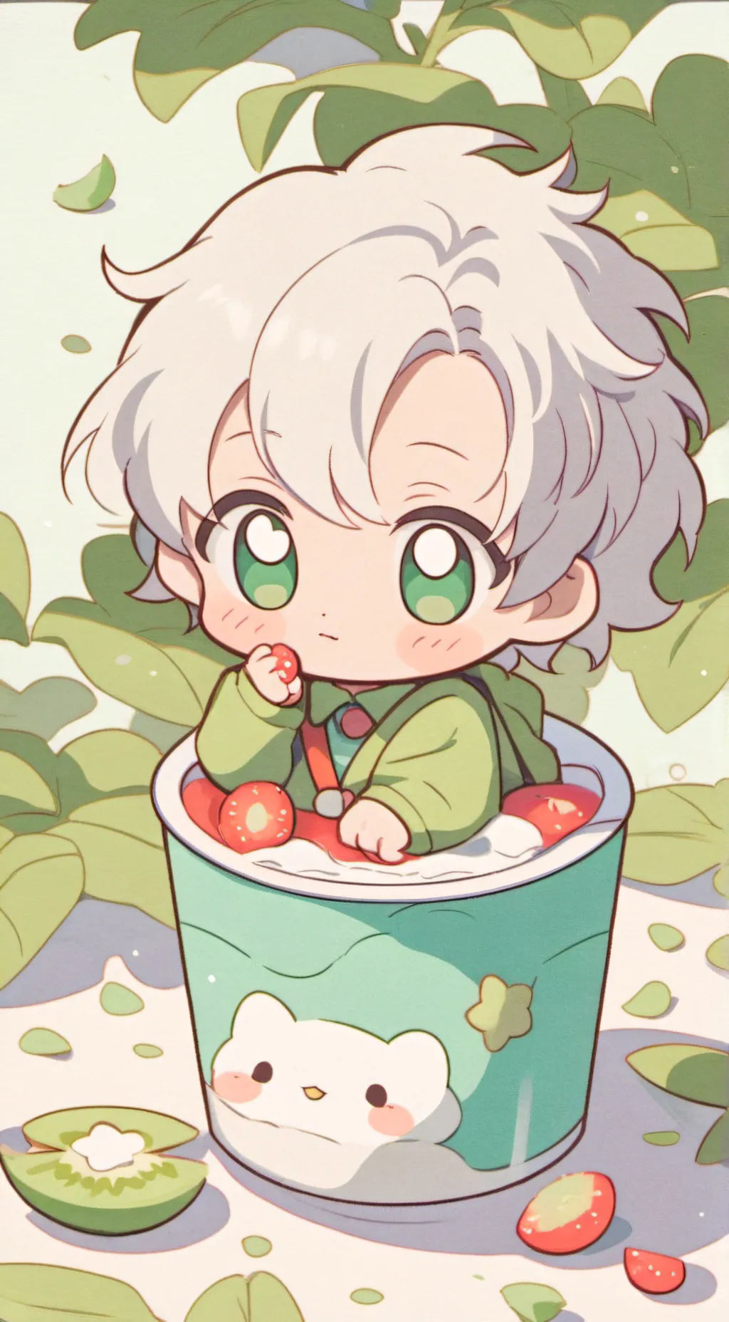 ai character: Yogurt babies  background