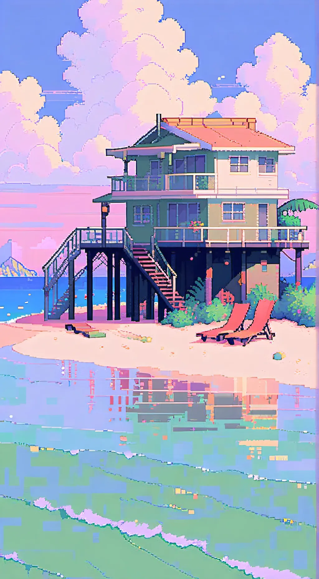 ai character: MHA beach trip! background