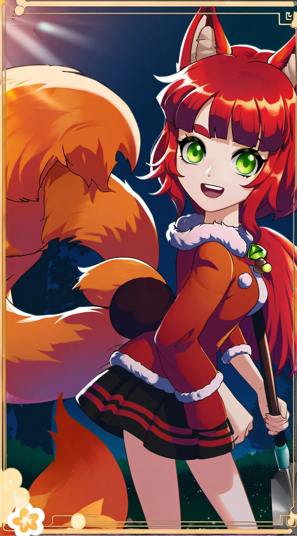 ai character: Vivacious Vixen Spirit background