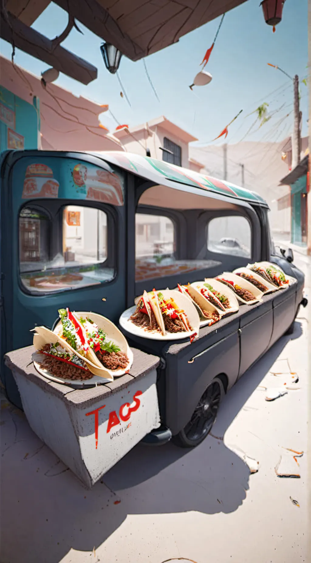 ai character: tacos background