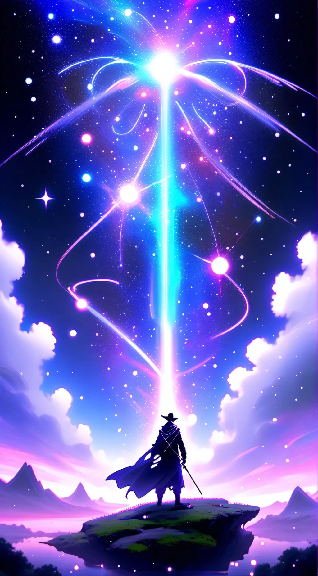 ai character: Radiant background