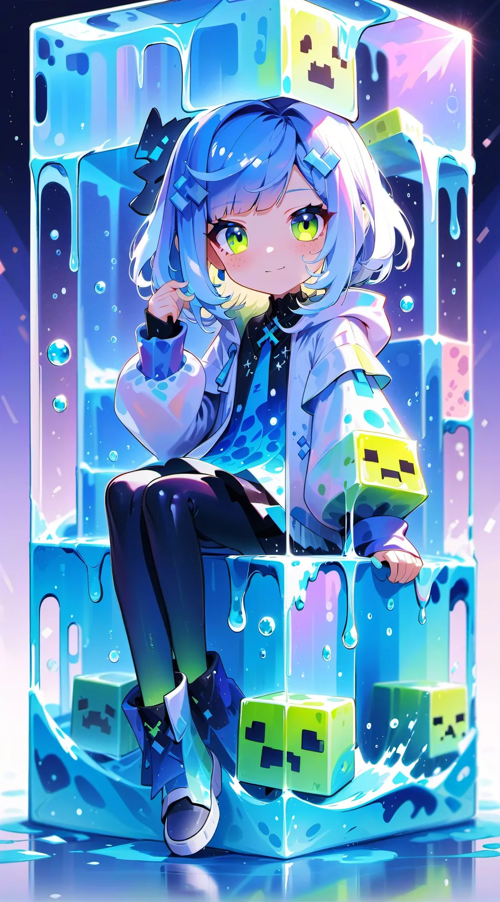 ai character: slime girl background