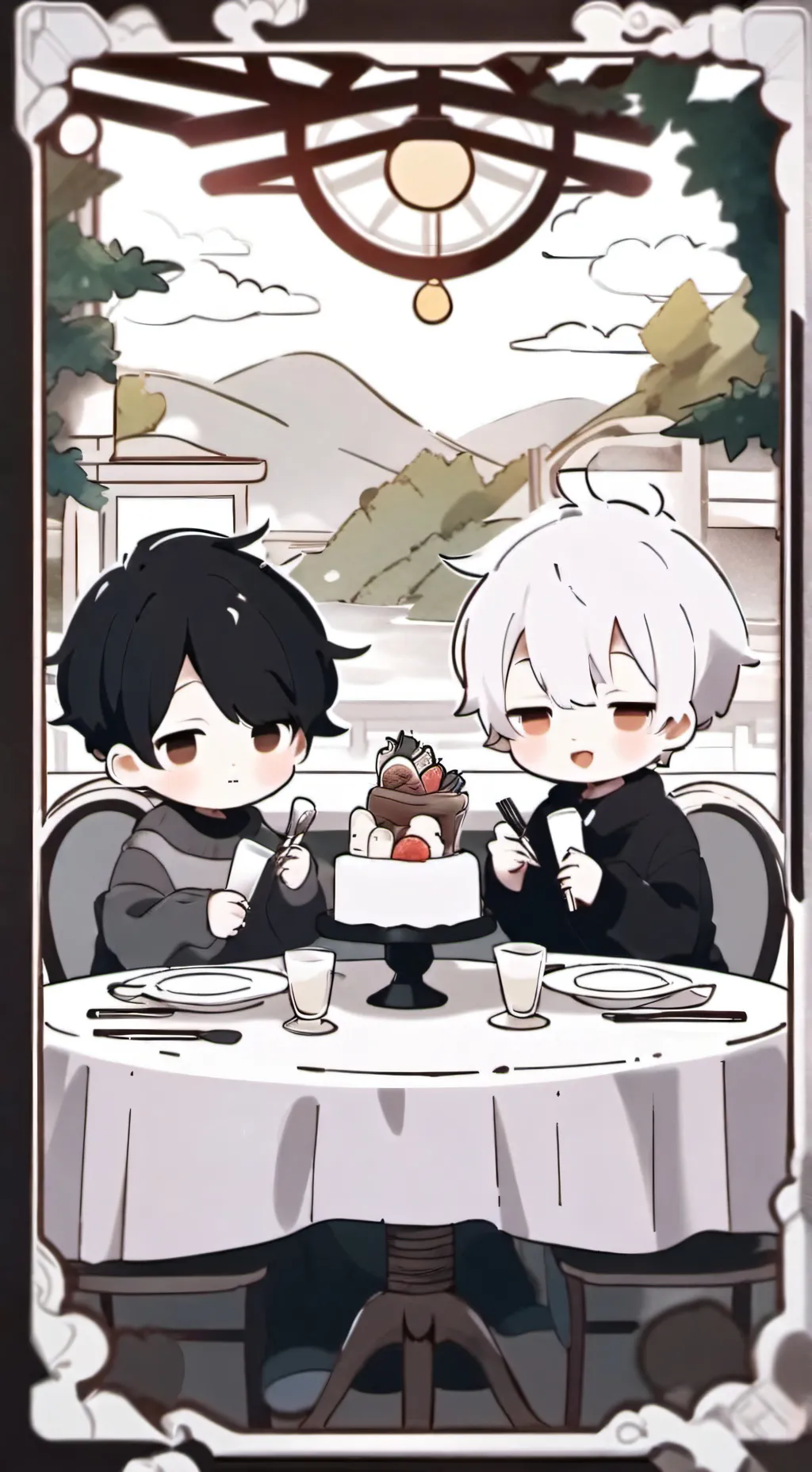 ai character: Restaurant babies background