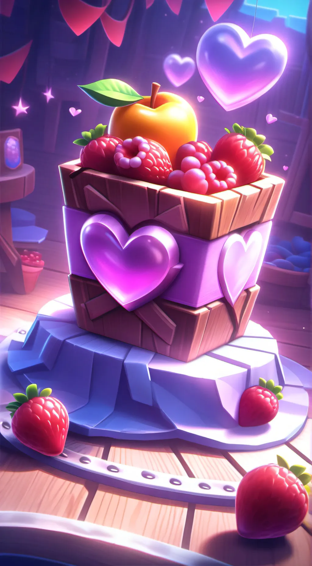 ai character: fruta love background