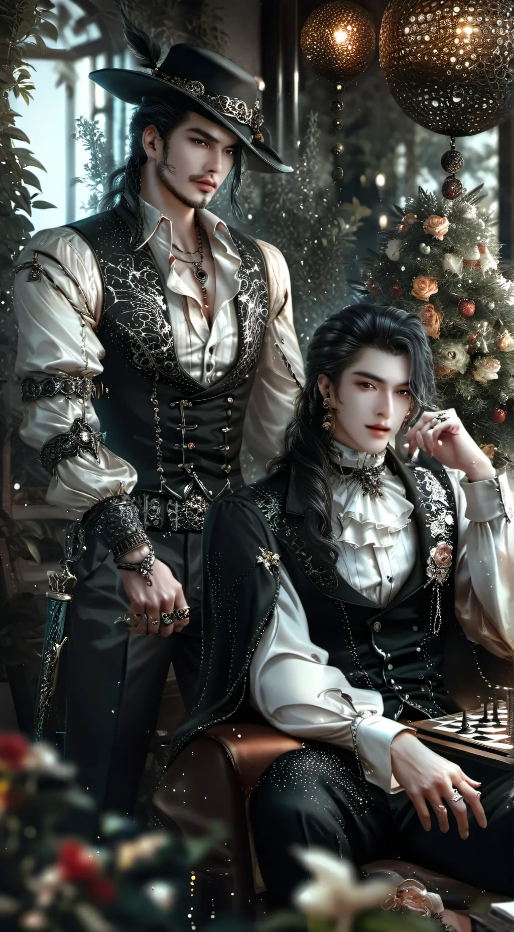 ai character: Double fedora background