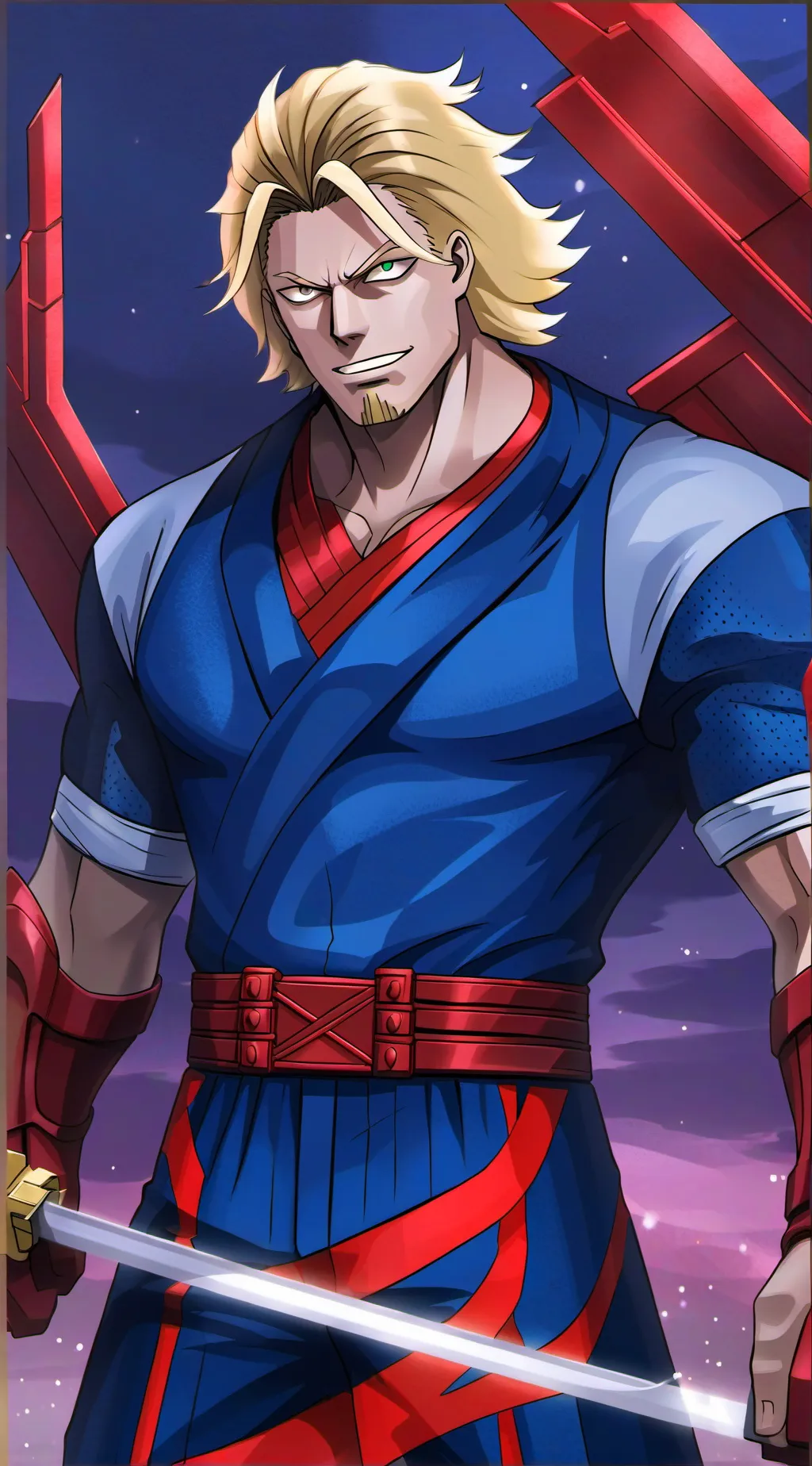 ai character: All Might dad  background