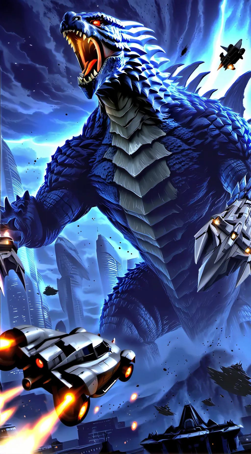 ai character: oh GodZilla!  background