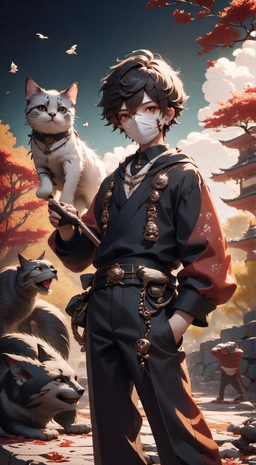 ai character: boy  Therian￼ background