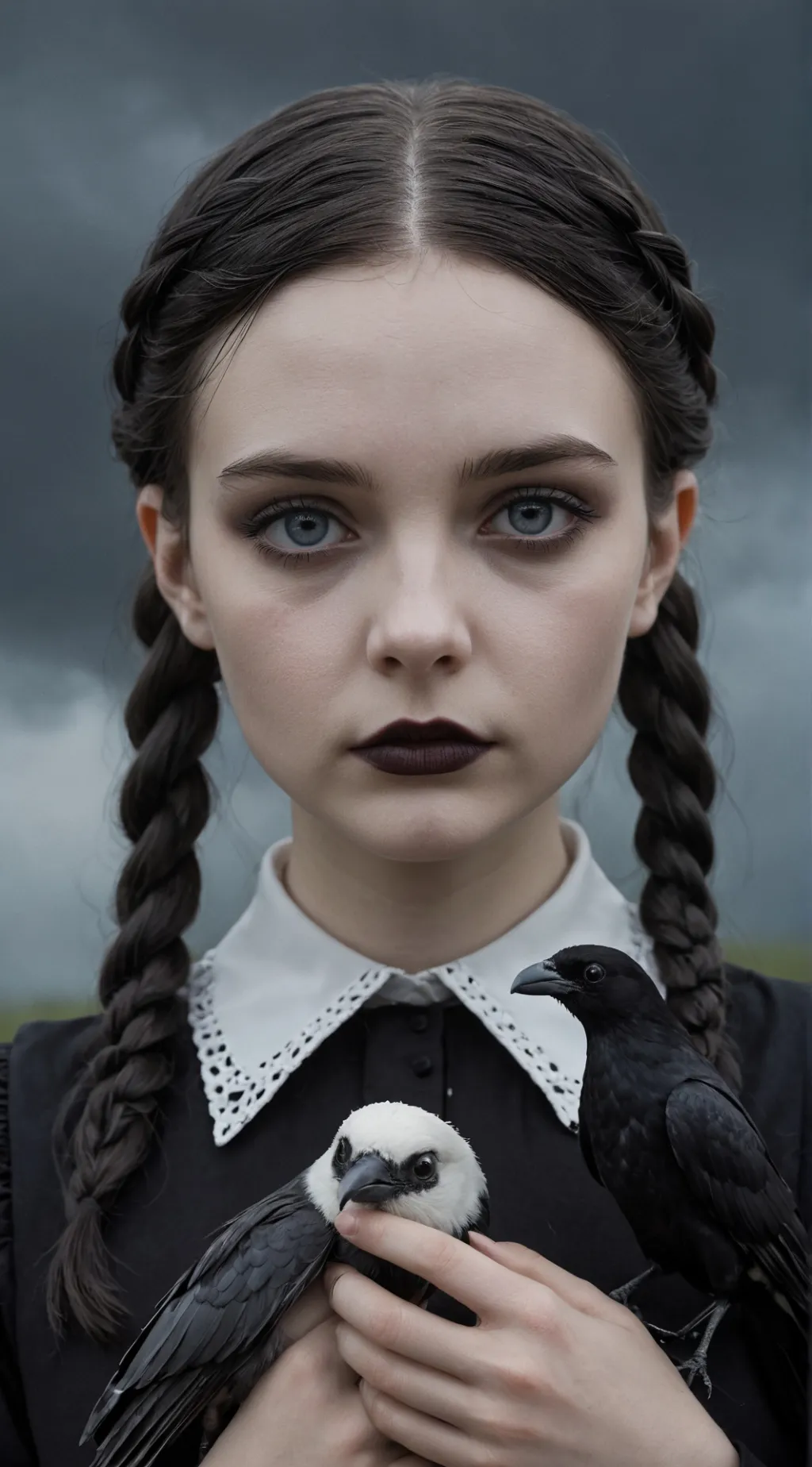 ai character: Wednesday  background