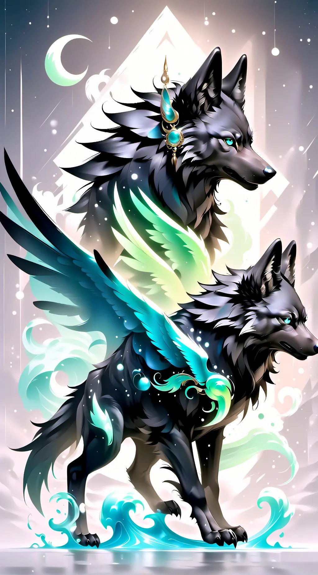 ai character: Wolfs & human war background