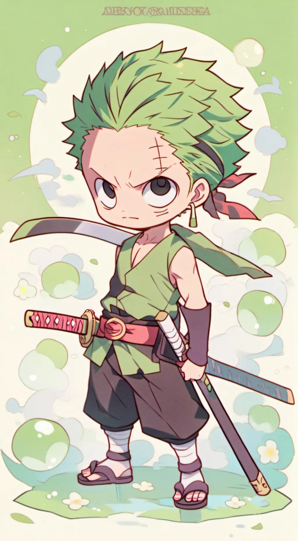 ai character: one piece ur zoro background