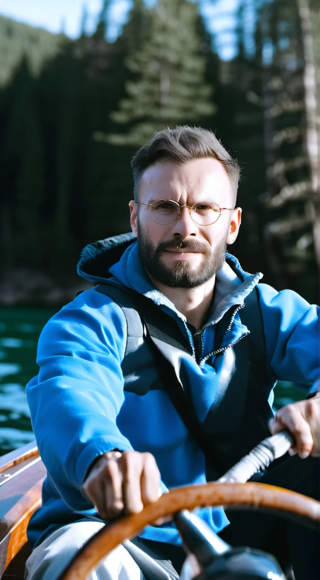 ai character: mean boat driver  background