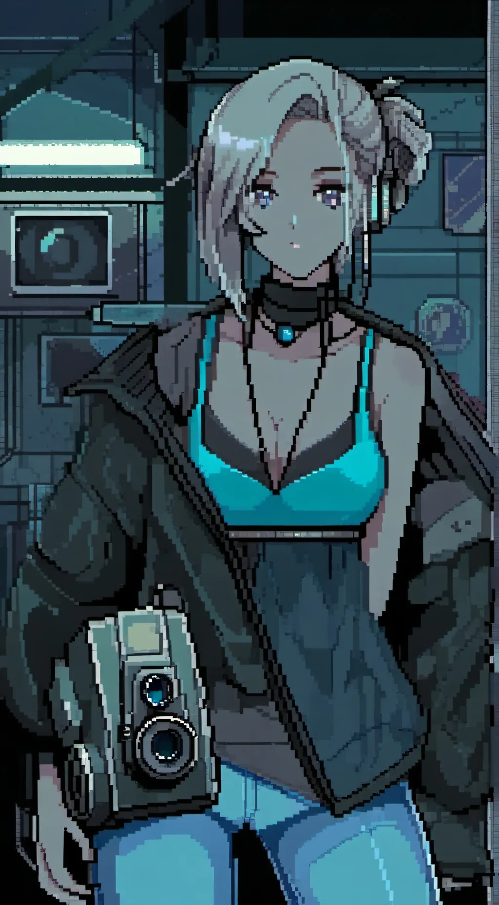 ai character: Camera woman background